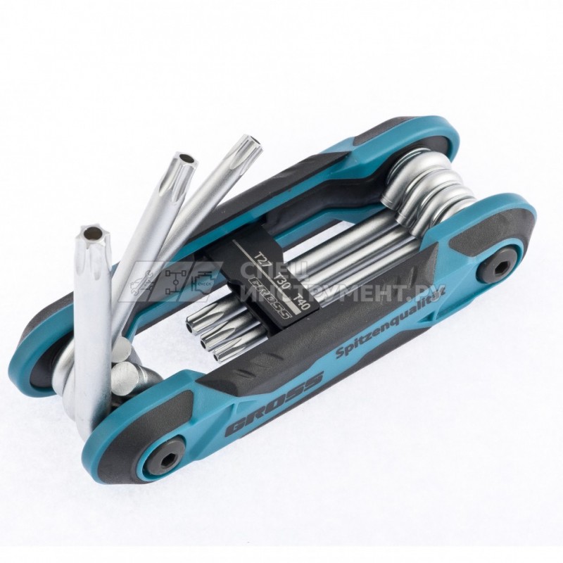 Набор ключей имбусовых Tamper-Torx, TT10-TT40,CrV, складные, 7 шт,