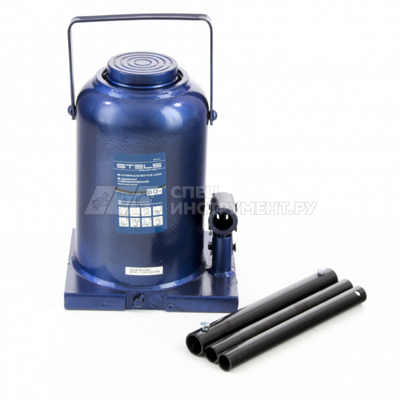 Домкрат гидравлический бутылочный, 50 т, h подъема 280–450 мм// Stels