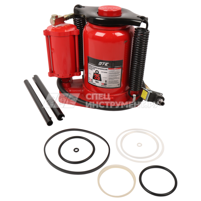 Домкрат пневмогидравлический 35т (h min-255мм, h max-405мм, ход штока-150мм) GTE /1/1