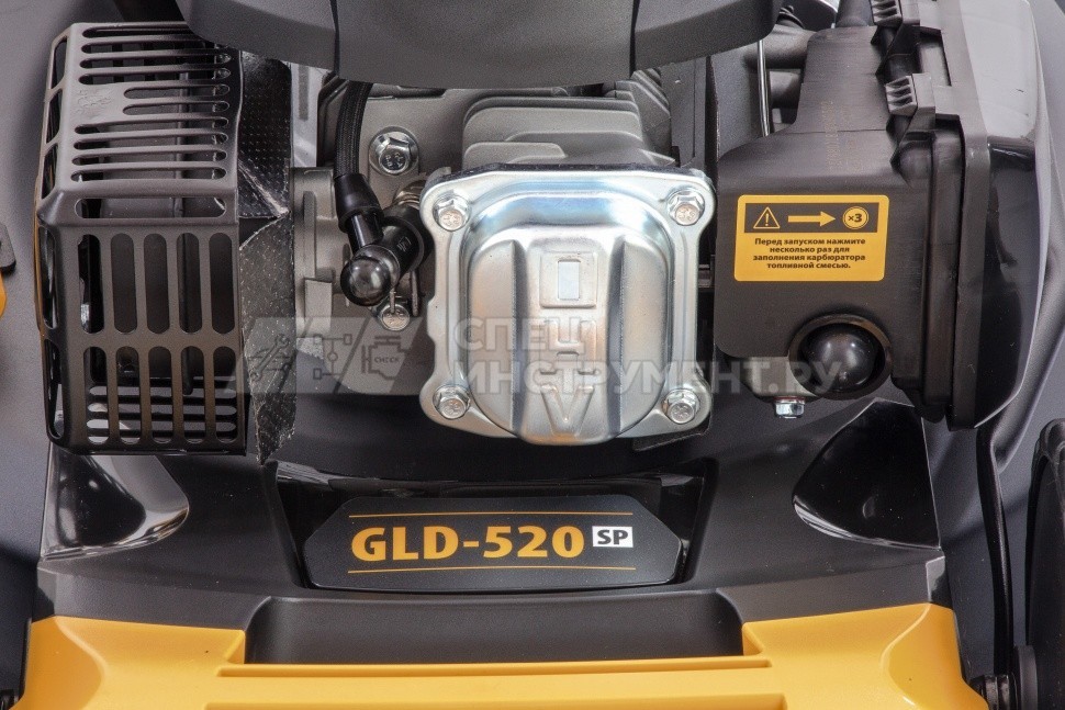 Газонокосилка бензиновая GLD-520SP, 196 куб.см., шир. 52 см,самоход.,7 уров.,травосб. 60 л// Denzel