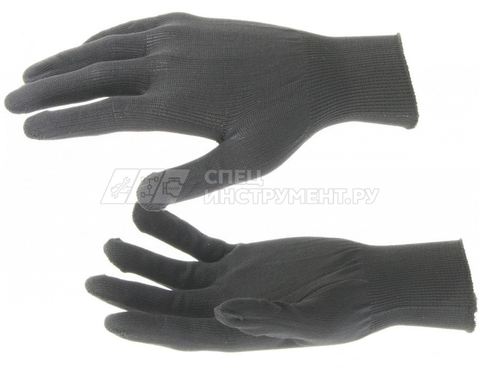 Перчатки нейлон, 13 класс, чёрные, XL