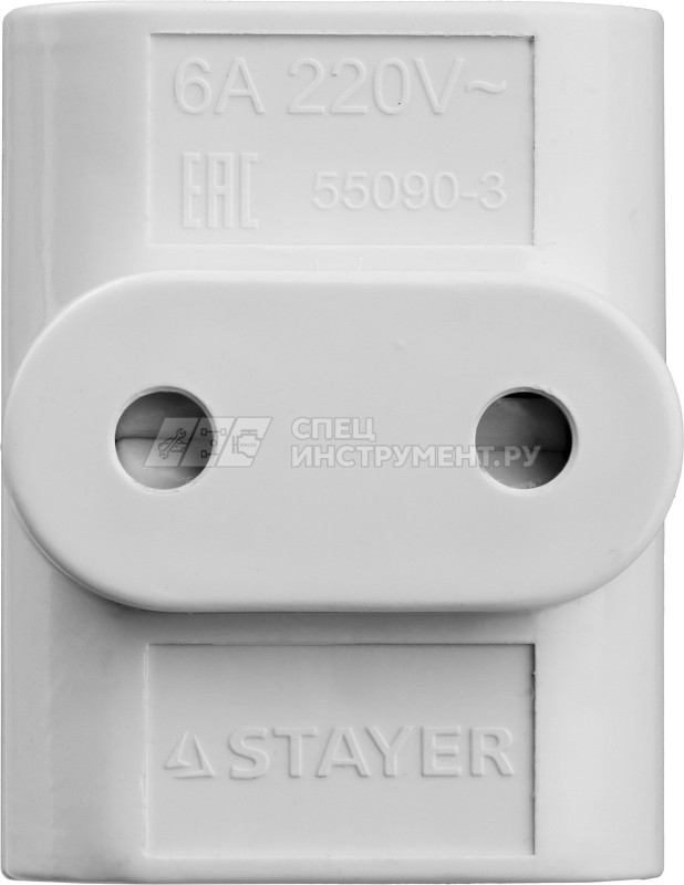 Разветвитель электрический MAXElectro, STAYER 55090-3, 3 гнезда, 6А/220В