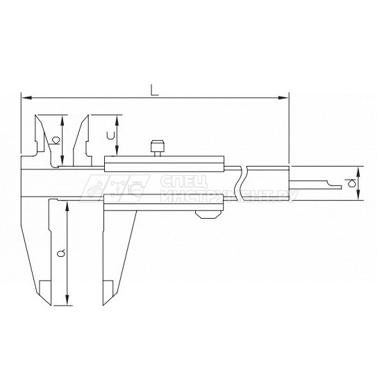 Штангенциркуль нониусный 0,02 мм, 0-100 мм, подвижная рамка сборная