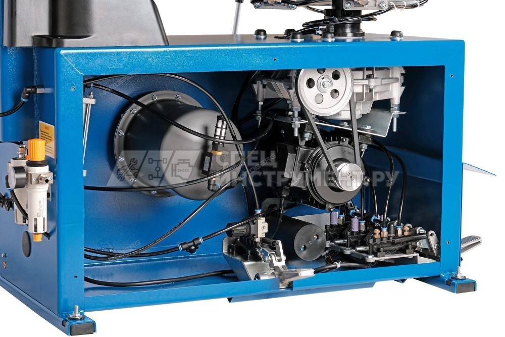 Станок шиномонтажный 380V автомат, 2х скор, стол с накладками, синий