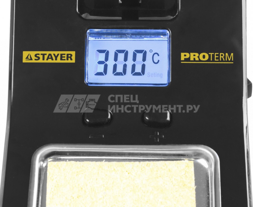 Паяльная станция STAYER "PROFI" цифровая с ЖК дисплеем, диапазон 160-520°C, шаг 10°C, 48Вт